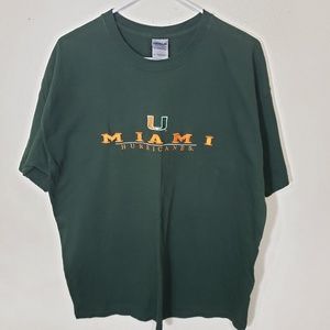 Miami Hurricanes Tee on Gildan in XL